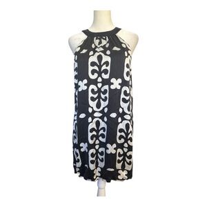 INC International Concepts Black and White Silk Sleeveless Dress Size 8